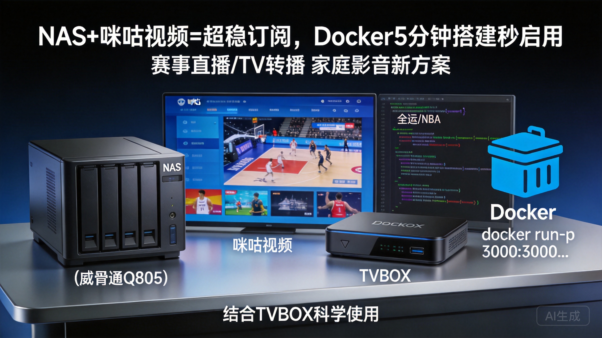 NAS+咪咕视频=超稳订阅，Docker5分钟搭建秒启用