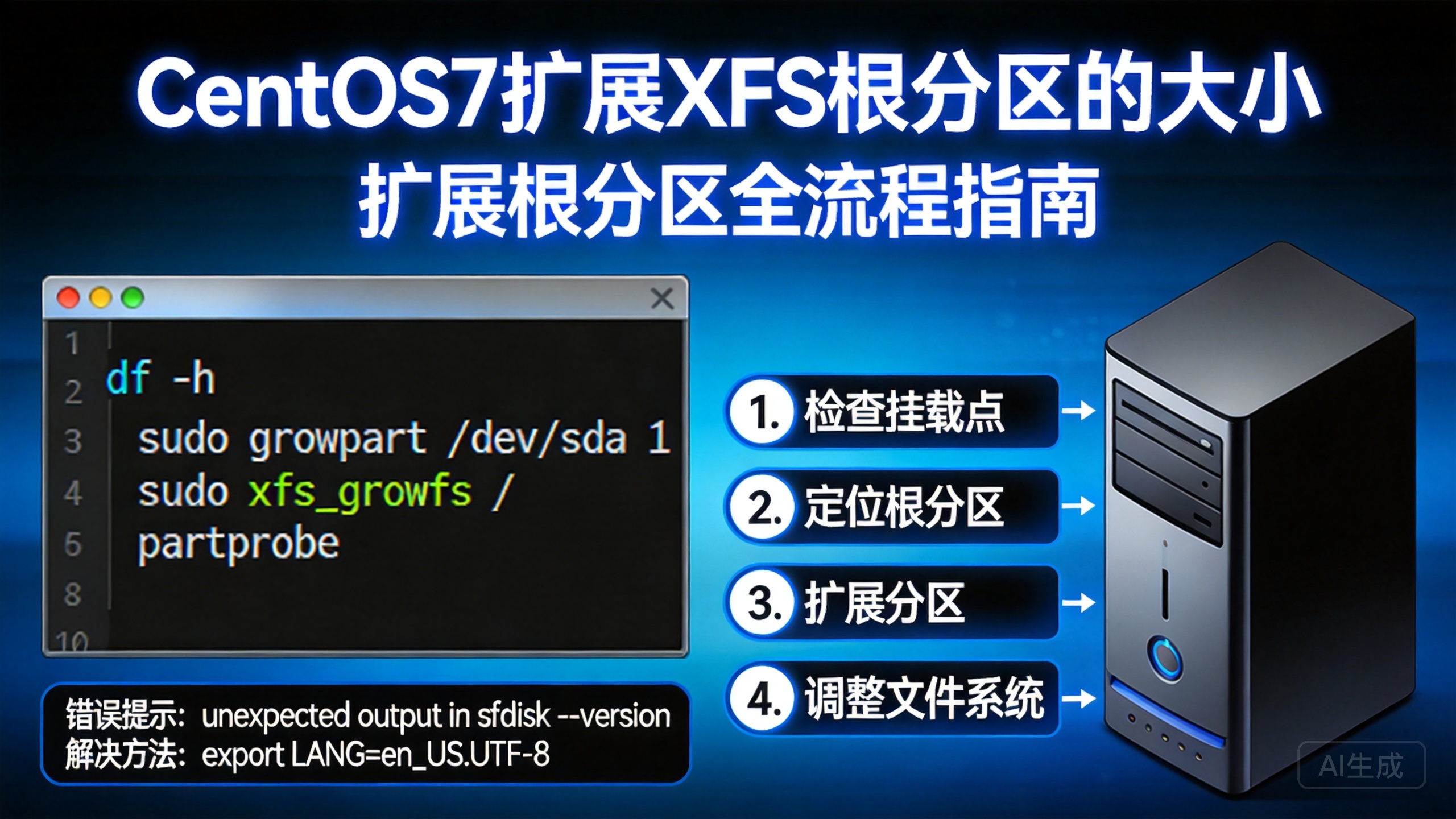 CentOS7 扩展XFS根分区的大小